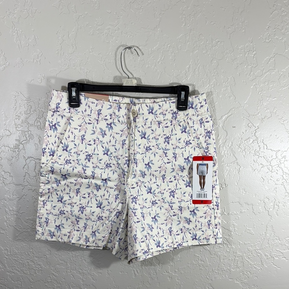 JACHS Girlfriend White and Purple Floral Women Shorts